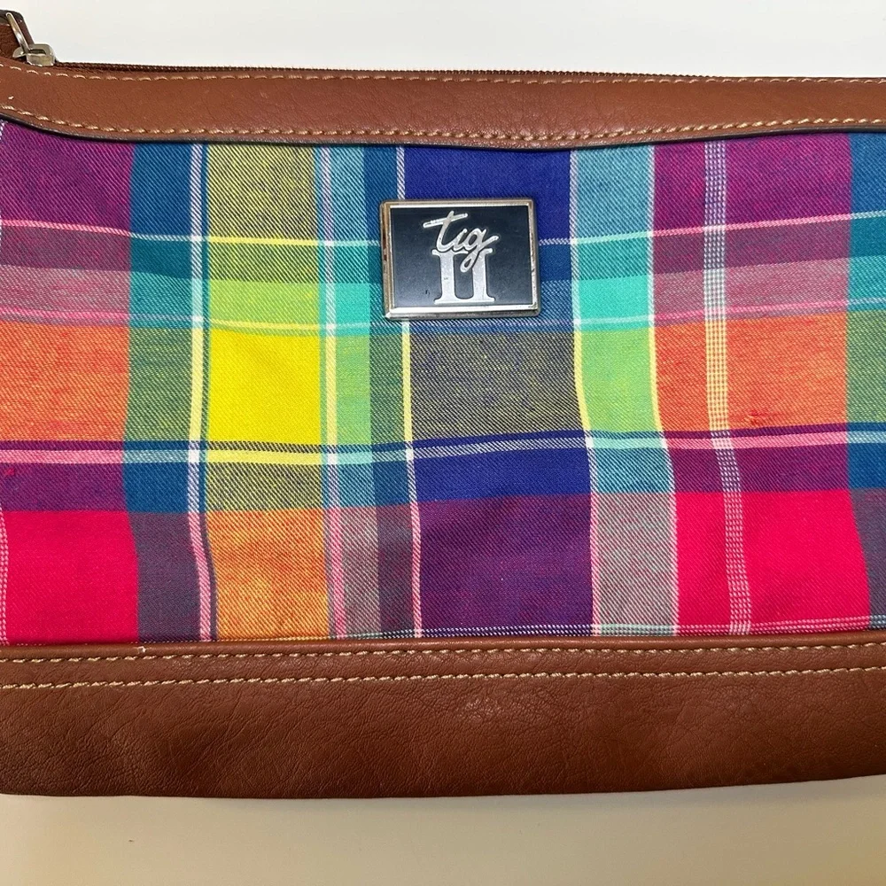 Tignanello Multicolor Plaid Crossbody Bag